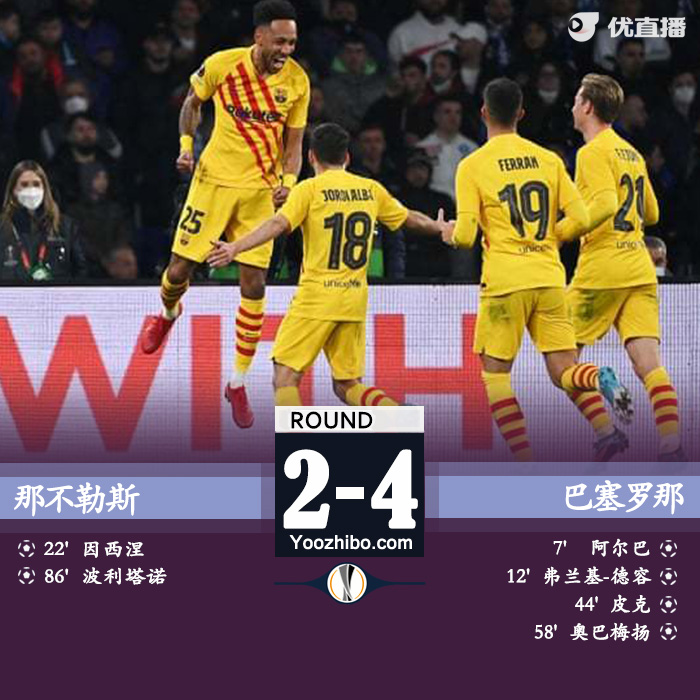 巴薩4-2那不勒斯，總比分5-3