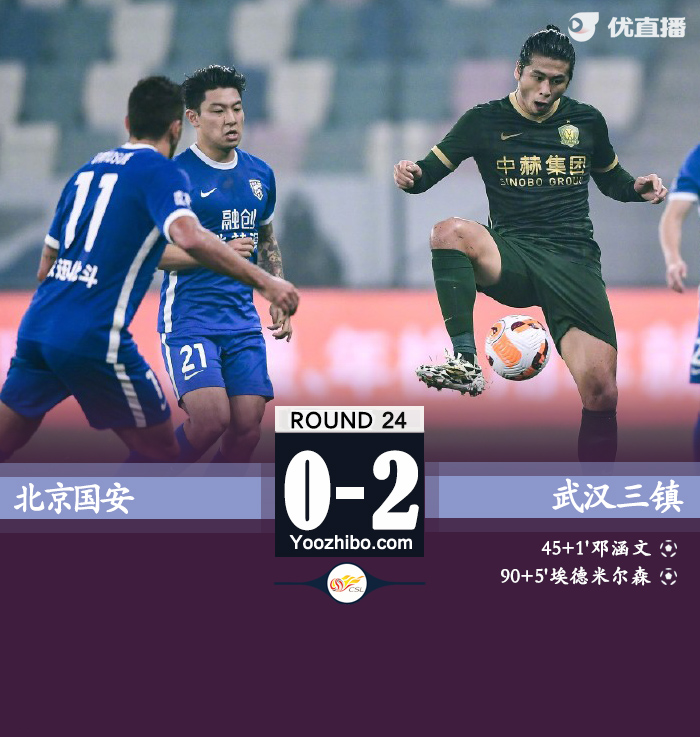 三鎮2-0國安 鄧涵文破門埃德米爾森點射