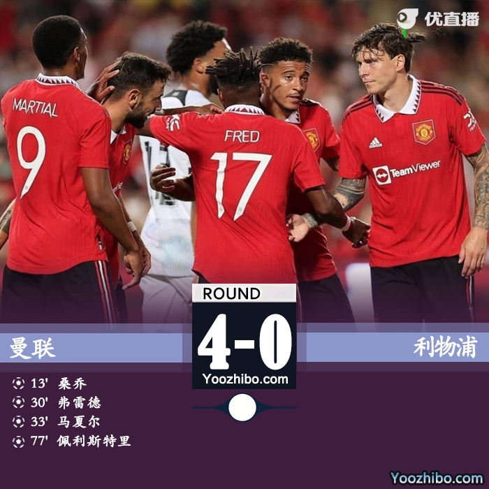 曼聯4-0擊敗利物浦