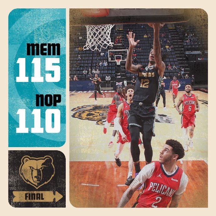 灰熊115-110險勝鵜鶘 瓦蘭20+11+5帽 布魯克斯23分 沃克18+6