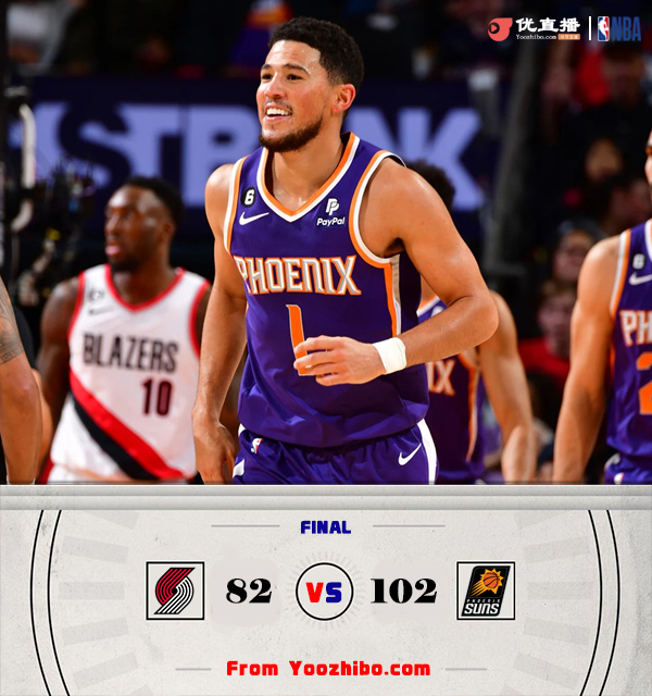 太陽102-82大勝開拓者 布克24分 保羅15+5 格蘭特14+5