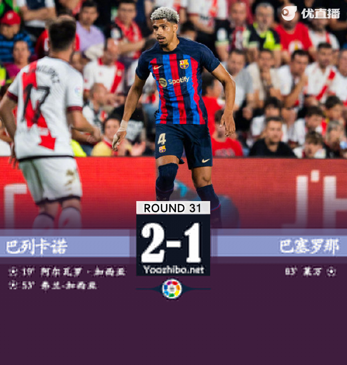 巴薩客場1-2不敵巴列卡諾