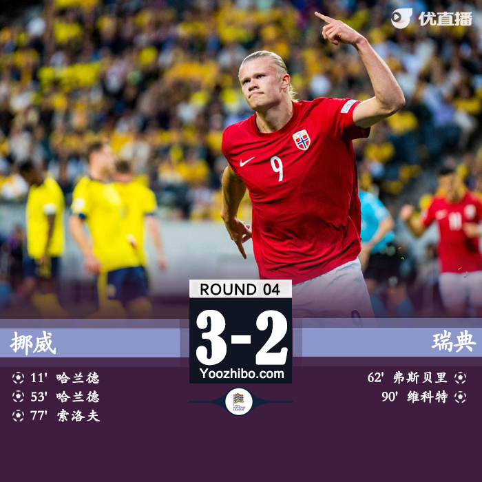 挪威3-2戰勝了瑞典