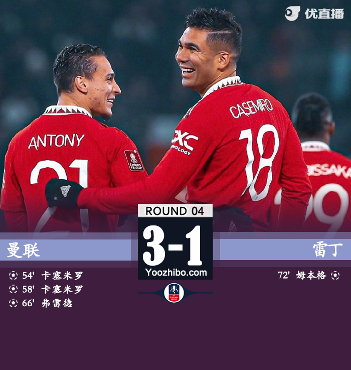 曼聯3-1擊敗雷丁