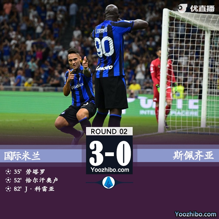 國際米蘭主場3-0完勝斯佩齊亞