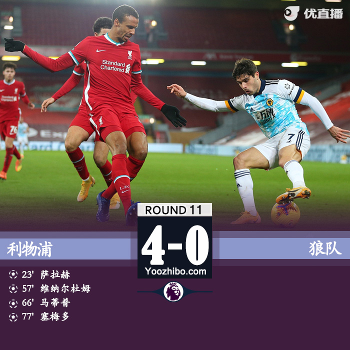 <a href=/zuqiubs/liverpool/ target=_blank class=infotextkey>利物浦</a>4-0狼隊