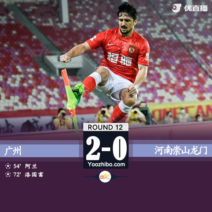 廣州隊2-0河南 阿蘭洛國富建功嚴鼎皓助攻雙響