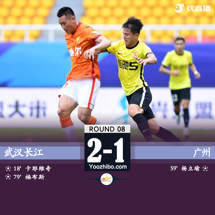 武漢長江2-1擊敗廣州隊