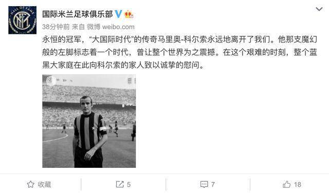 科爾索在國際米蘭的歷史有著無數的輝煌