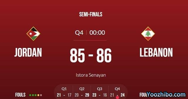 黎巴嫩險勝約旦