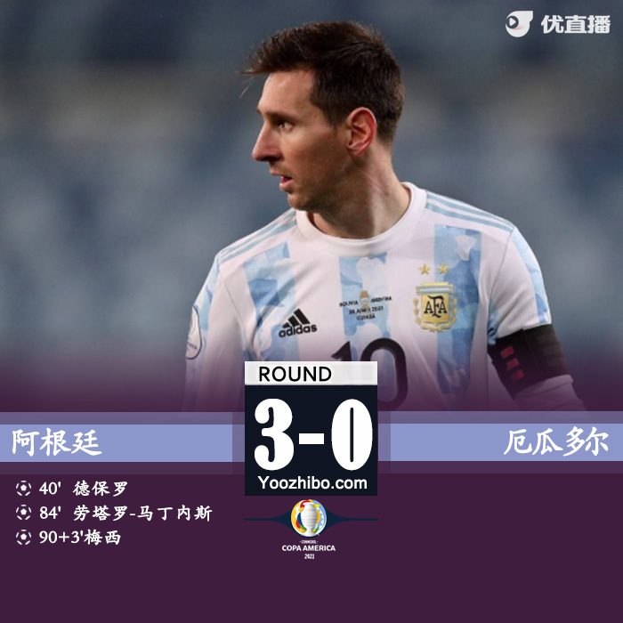 07月04日 美洲杯1/4決賽 阿根廷vs厄瓜多爾 全場錄像及集錦