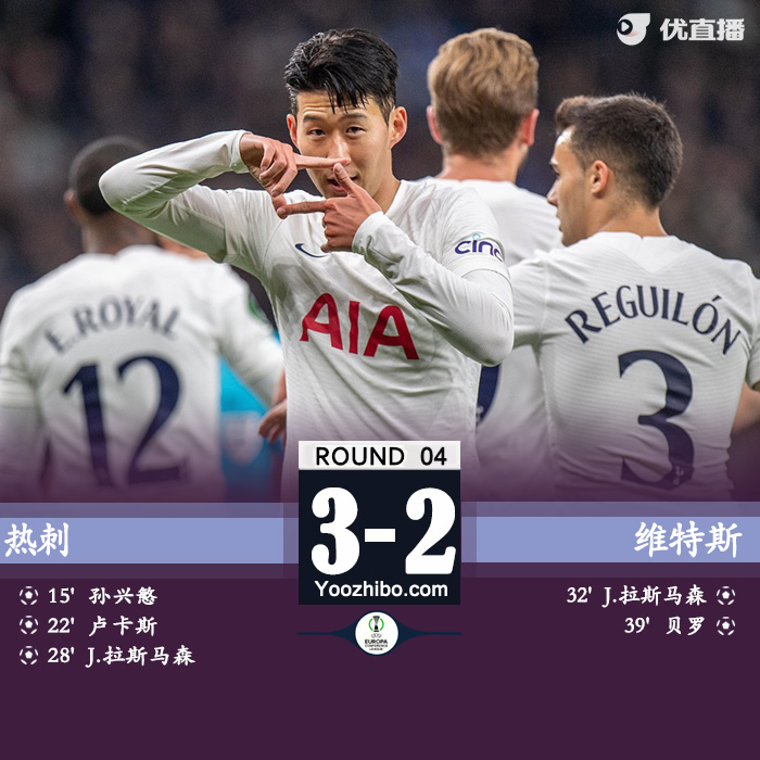 11月05日 歐會杯第4輪 熱刺vs維特斯 全場錄像及集錦