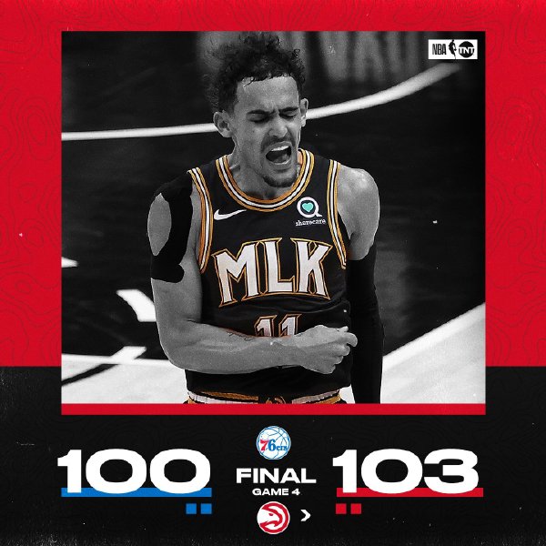 老鷹103-100險勝76人 特雷-楊25+18 博格丹22分 恩比德17+21