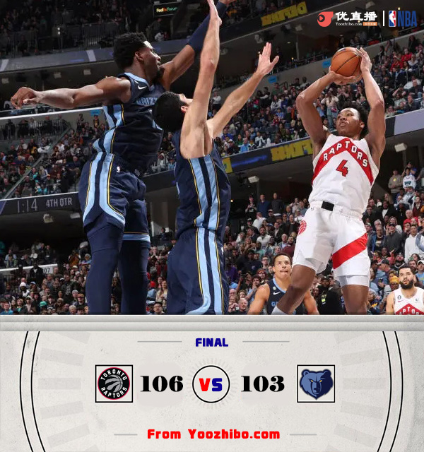猛龍106-103險勝灰熊 西亞卡姆19+5+5 貝恩26分