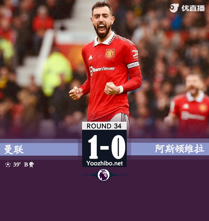 曼聯1-0擊敗阿斯頓維拉