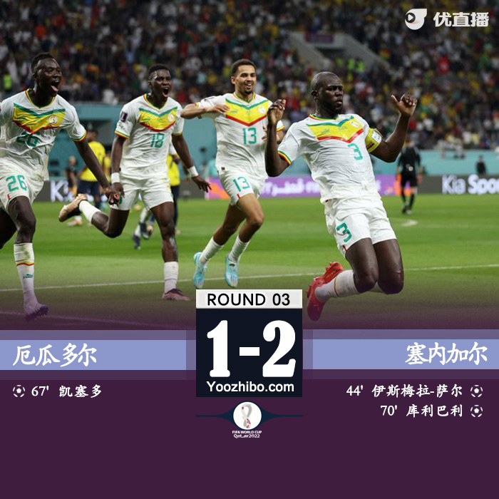 塞內加爾2-1厄瓜多爾 庫利巴利關鍵制勝球救主